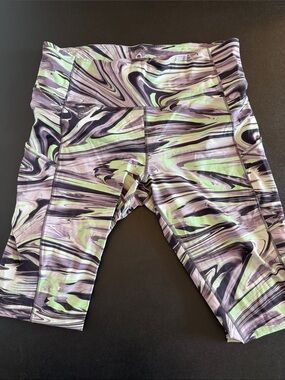 lululemon athletica Marbled High-Rise Performance Leggings in Lavender & Lime